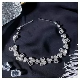 Аксессуар для волос "Лючия" капельки 27 см, серебро