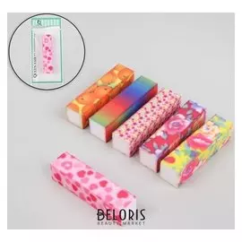 Баф наждачный для ногтей, четырёхсторонний, 9,5 × 2,5 × 2,5 см, рисунок