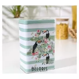 Банка для сыпучих продуктов «Экзотика», 19×12×7,5 см, деколь