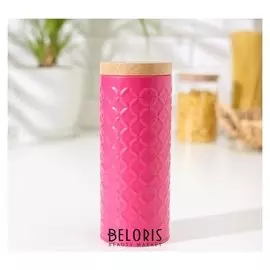 Банка для сыпучих продуктов «Ромб», 19×7,5×7,5 см, цвет розовый