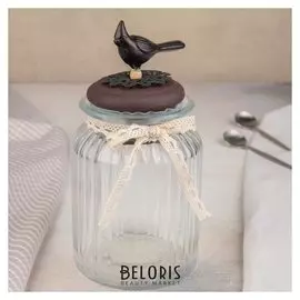 Банка для сыпучих продуктов «Винтажная птица», 0,8 л