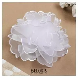 Бант для девочек с резинкой "Джули", 16 см, белый