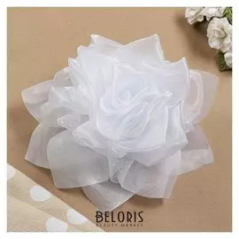 Бант для девочек с резинкой "Офелия", 18 см, белый