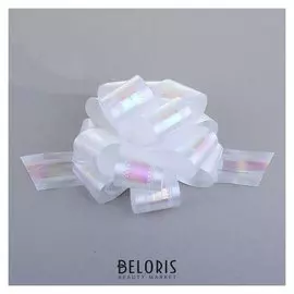 Бант-шар №5 перламутровый, цвет белый