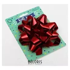 Бант-звезда № 14 металлик, цвет красный