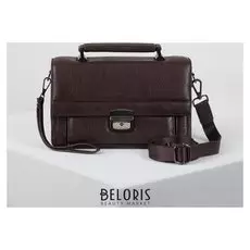 Барсетка мужская, 5 отделов на клапане, 3 наружных кармана, цвет коричневый