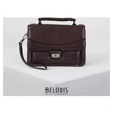 Барсетка мужская, 5 отделов на клапане, 3 наружных кармана, цвет коричневый