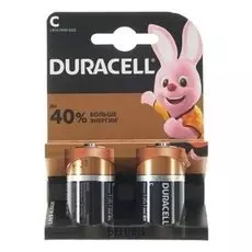 Батарейка алкалиновая Duracell Basic, C, Lr14-2bl, 1.5в, блистер, 2 шт.