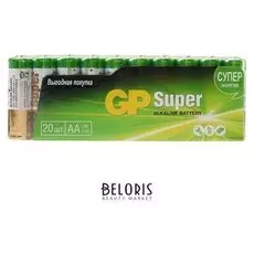 Батарейка алкалиновая GP Super, AA, Lr6-20s, 1.5в, спайка, 20 шт.