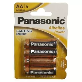 Батарейка алкалиновая Panasonic Alkaline Power, AA, R06-4bl, 1.5в, блистер, 4 шт.