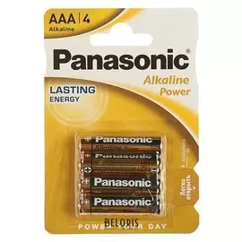 Батарейка алкалиновая Panasonic Alkaline Power, Aaa, Lr03-4bl, 1.5в, блистер, 4 шт.