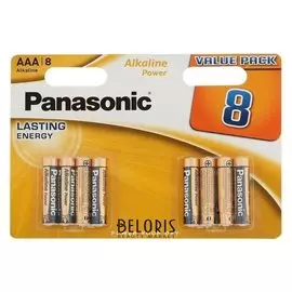 Батарейка алкалиновая Panasonic Alkaline Power, Aaa, Lr03-8bl, 1.5в, блистер, 8 шт.