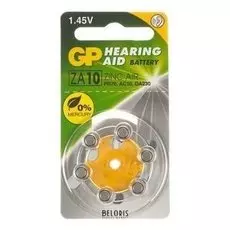 Батарейка цинковая GP, Za10 (Pr70, Da230)-6bl, для слуховых аппаратов, 1.4в, блистер, 6 шт.