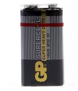 Батарейка солевая GP Supercell Super Heavy Duty, 6f22-1s, 9В, крона, спайка, 1 шт.