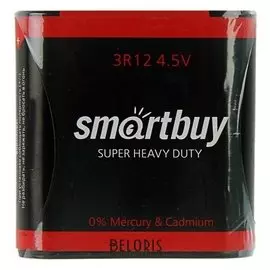 Батарейка солевая Smartbuy Super Heavy Duty, 3r12-1s, 4.5в, спайка, 1 шт.