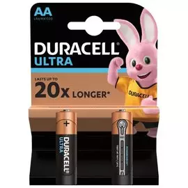 Батарейки DURACELL Ultra Power, AA (LR06, 15А), алкалиновые, 2 шт., в блистере