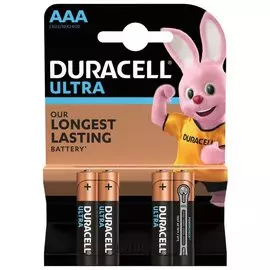 Батарейки DURACELL Ultra Power, AAA (LR03, 24А), алкалиновые, комплект 4 шт., в блистере