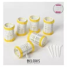 Бигуди с фиксатором цветные, 6 шт