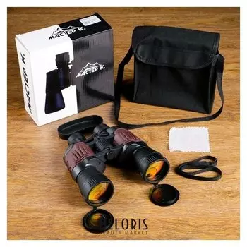 Бинокль 7х50, мастер К, черный, линзы рубин, с вставкой в виде пули