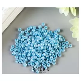 Бисер круглый 6/0 "Голубой перламутр" 20 гр