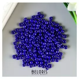 Бисер круглый 6/0 "Синий неон" 20 гр
