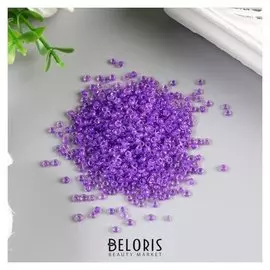 Бисер круглый прозрачный "Сиреневый", размер 12/0, 20 г