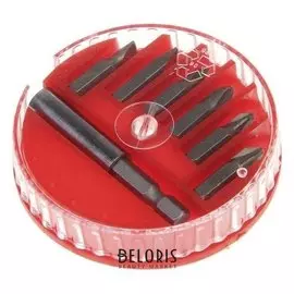 Биты Fit, набор 6 шт, Crv, 25 мм, адаптор