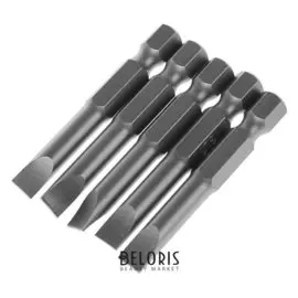 Биты Tundra, намагниченные, сталь Crv, SL6 х 50 мм, 5 шт.