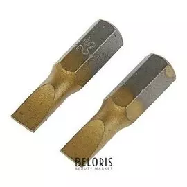 Биты Tundra, намагниченные, сталь S2, Tin, SL5 х 25 мм, 2 шт.