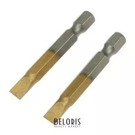 Биты Tundra, намагниченные, сталь S2, Tin, SL6 х 50 мм, 2 шт.