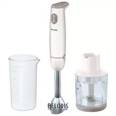 Блендер погружной PHILIPS HR1605/00, 550 Вт, 1 скорость, измельчитель 0,5 л, белый
