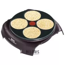 Блинница TEFAL PY303633, 720 Вт, 4 блина, антипригарное покрытие, пластик / алюминий, черная