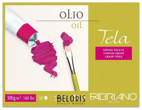 Блок для масла и акрила большого формата (300х400 мм) А3-, FABRIANO "Tela", 10 л., бумага"Холст", 300 г/м2