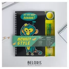 Блокнот со скотчем и ручкой Monkey Style