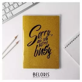 Блокнот в PVC обложке Sorry, ай эм вери Busy, + кармашек для мелочей, формат A5, 20 листов