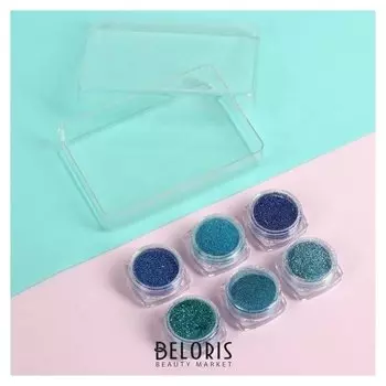 Блёстки для ногтей «Winter», в пластиковом органайзере, набор 6 баночек