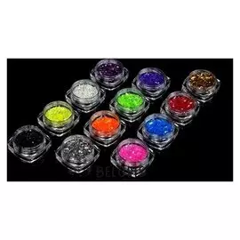 Блёстки «Шестигранники» для декора, крупные, 12 баночек