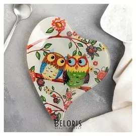 Блюдце «Совушки», 17,8×13,7×1,7 см