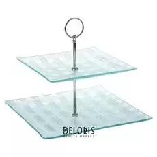 Блюдо 2х ярусное, 25х15 см "Плетение"