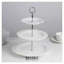Блюдо 3 яруса 15,5/20/25,5 см "Бабочка"