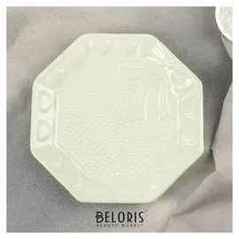 Блюдо "Бантик" 20,5х20х3 см, цвет зеленый