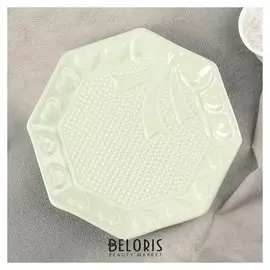 Блюдо "Бантик" 23,5х23,5х2,2 см, цвет зеленый