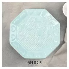 Блюдо "Бантик" 23,5х23,5х2,2 см, цвет мятный