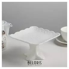 Блюдо для пирожных «Сьюзен», 15×9 см, цвет белый