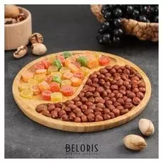 Блюдо для подачи «Инь-янь», 25×25×1,5 см, бамбук