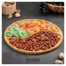 Блюдо для подачи «Инь-янь», 30×30×1,5 см, бамбук