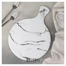 Блюдо для подачи «Мрамор», 36,7х26x0,8 см, цвет белый