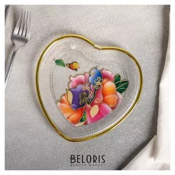 Блюдо фигурное 16,5×16,5 см "Сердце", рисунок