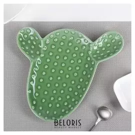 Блюдо «Кактус», 20×23×2 см, цвет зелёный