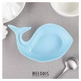 Блюдо «Кит», 13×7×3 см, цвет голубой